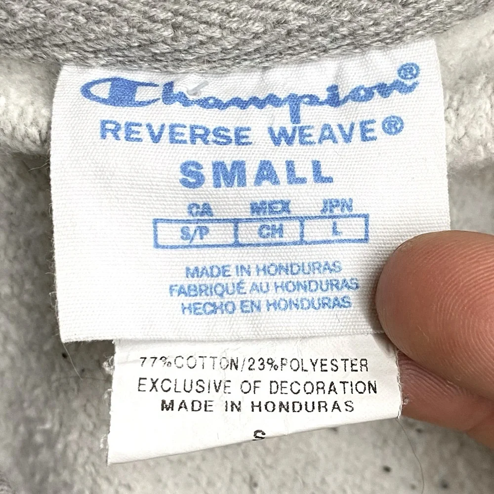 Vintage Champion Reverse Weave Grey Pullover Hoodie S - Picture 3 of 15